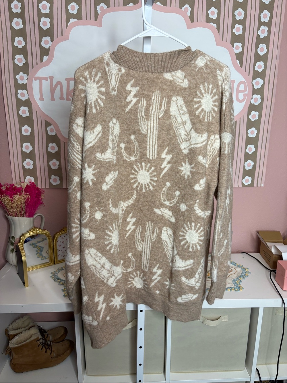 NWT New In Open-Front western Cardigan Sweater - Picture 4 of 4